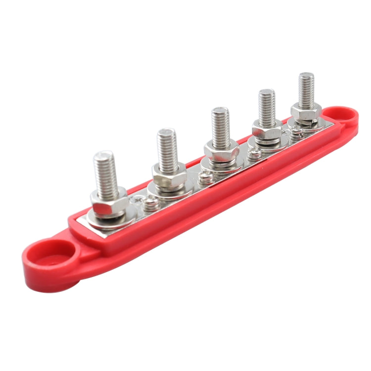 CP-4122-02 RV Yacht M8 Single Row 5-way Power Distribution Block Busbar with Cover - Booster Cable & Clip by PMC Jewellery | Online Shopping South Africa | PMC Jewellery | Buy Now Pay Later Mobicred