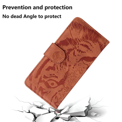 For Motorola Edge 2024 Tiger Embossing Pattern Leather Phone Case(Brown) - Motorola Cases by PMC Jewellery | Online Shopping South Africa | PMC Jewellery | Buy Now Pay Later Mobicred