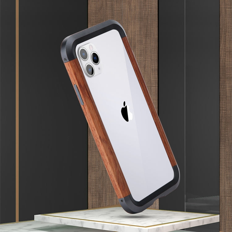 For iPhone 11 Pro Max R-JUST Metal + Wood Frame Protective Case - free shipping - PMC TechLife - Order now!