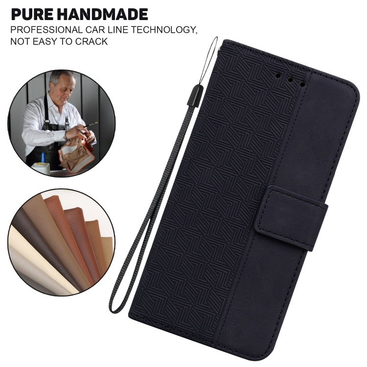 For iPhone SE 2024 Geometric Embossed Leather Phone Case(Black) - More iPhone Cases by PMC Jewellery | Online Shopping South Africa | PMC Jewellery | Buy Now Pay Later Mobicred