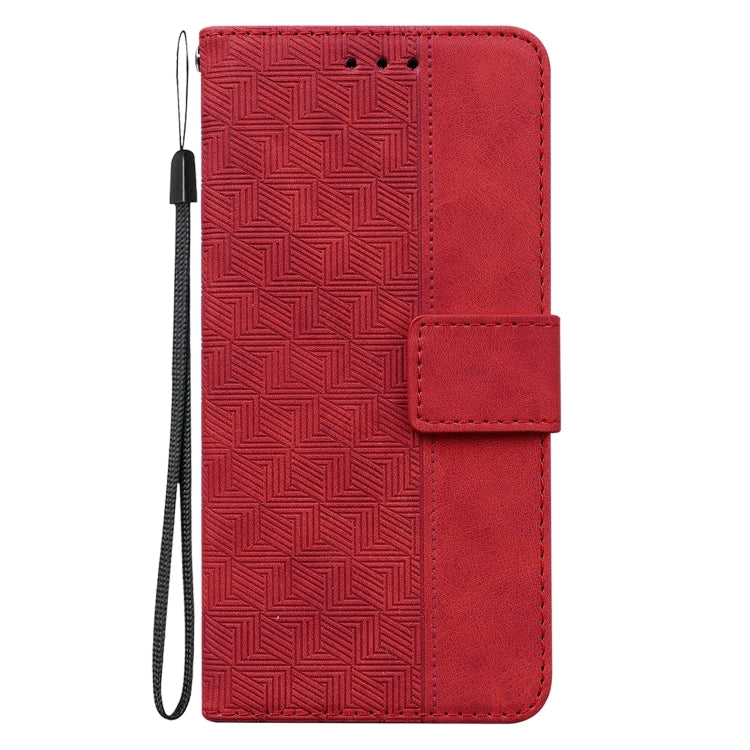 For iPhone 16 Geometric Embossed Leather Phone Case(Red) - iPhone 16 Cases by PMC TechLife | Online Shopping South Africa | PMC TechLife | Buy Now Pay Later Mobicred