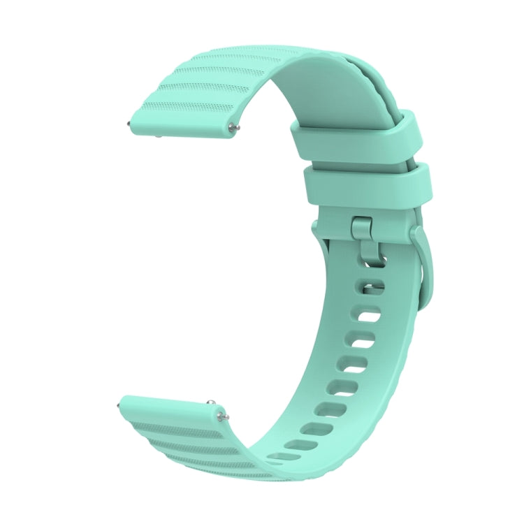 For Huawei Watch 4 / 4 Pro Wavy Dot Pattern Solid Color Silicone Watch Band(Teal) - Watch Bands by PMC TechLife | Online Shopping South Africa | PMC TechLife