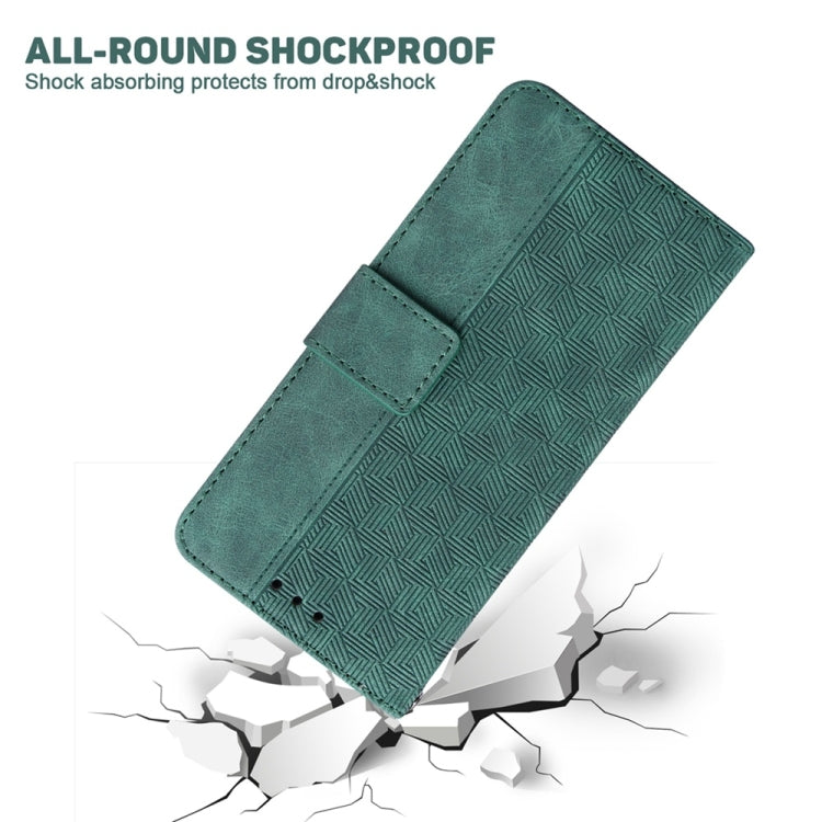 For Motorola Edge 2024 Geometric Embossed Leather Phone Case(Green) - free shipping - PMC Jewellery - Order now!