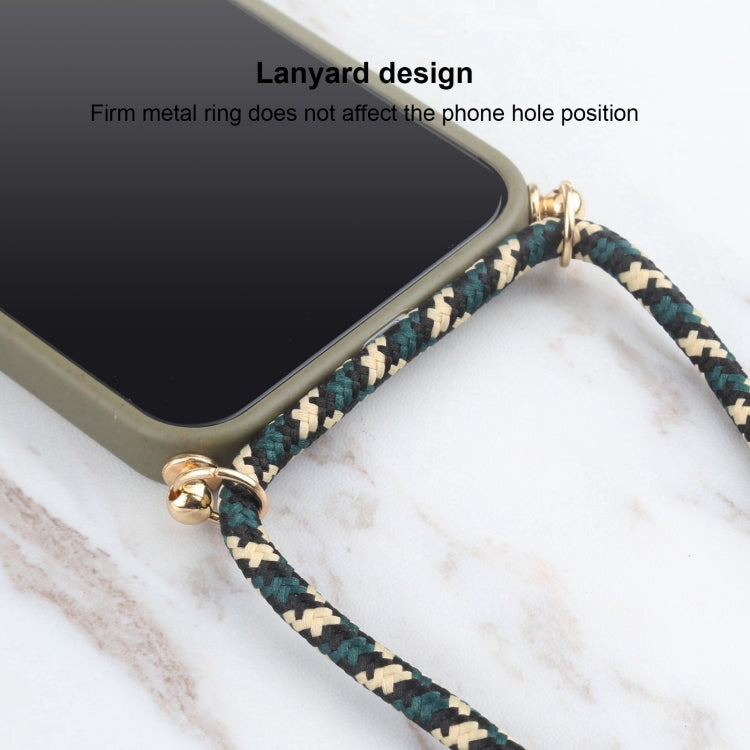 For iPhone 16 Pro Max Wheat Straw TPU Shockproof Phone Case with Neck Lanyard(Dark Green) - iPhone 16 Pro Max Cases by PMC TechLife | Online Shopping South Africa | PMC TechLife | Buy Now Pay Later Mobicred
