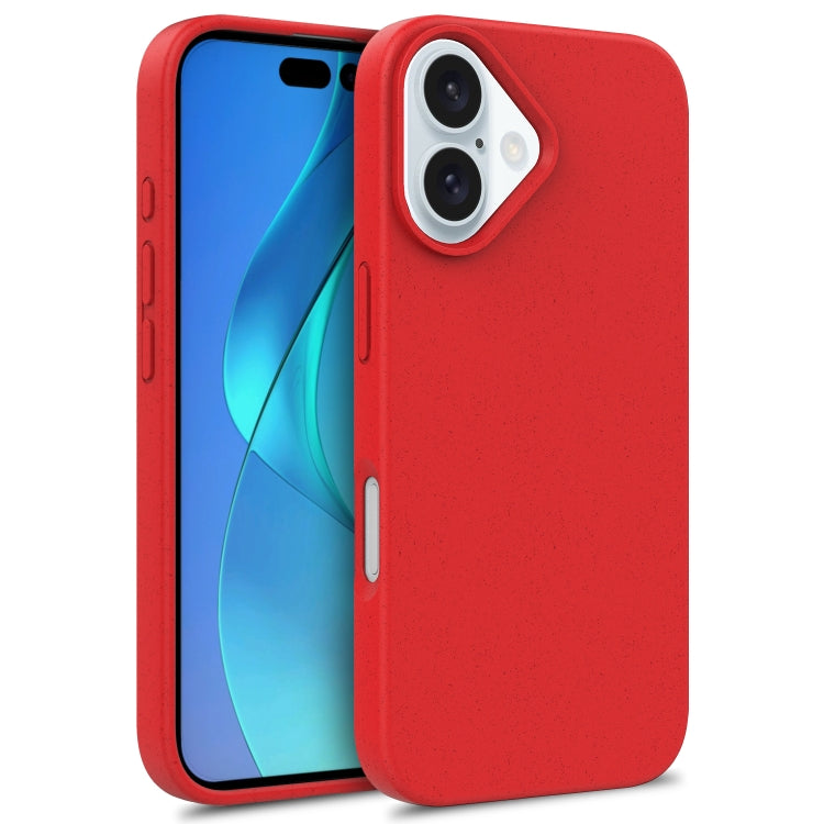 For iPhone 16 Starry Series Shockproof Straw Material + TPU Protective Case(Red) - iPhone 16 Cases by PMC TechLife | Online Shopping South Africa | PMC TechLife | Buy Now Pay Later Mobicred