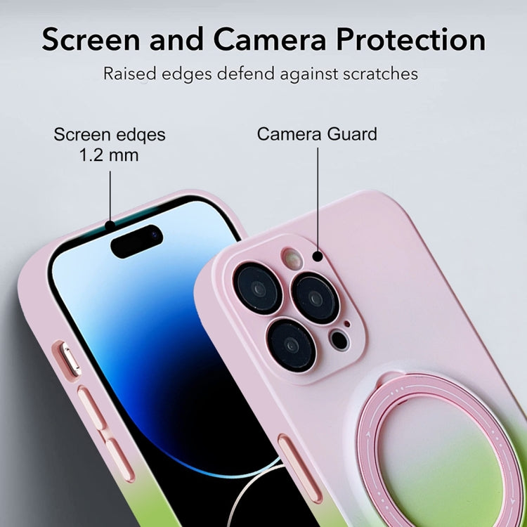 For iPhone 12 Pro Max MagSafe Holder Gradient TPU Phone Case(Deep Purple Gray) - iPhone 12 Pro Max Cases by PMC TechLife | Online Shopping South Africa | PMC TechLife