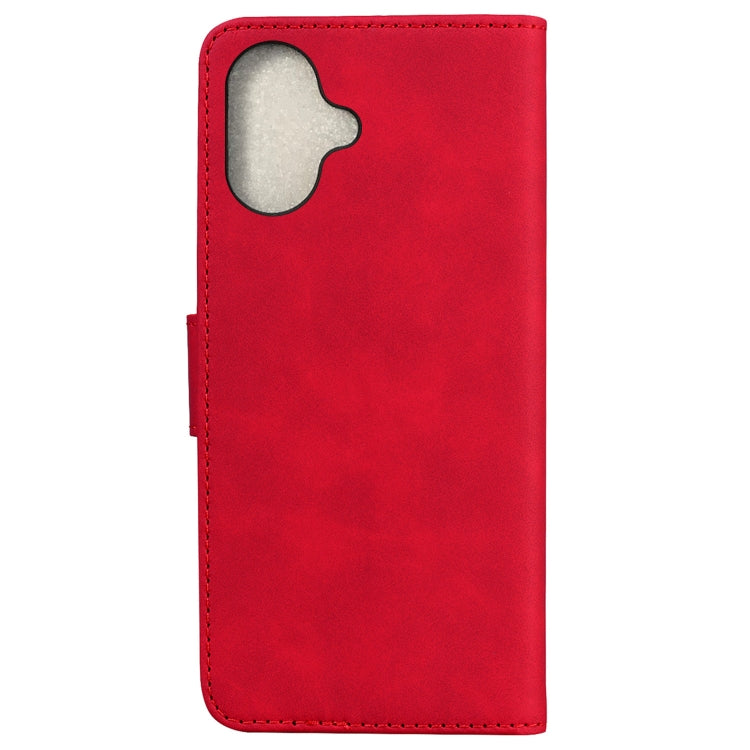 For iPhone 16 Plus Skin Feel Pure Color Flip Leather Phone Case(Red) - iPhone 16 Plus Cases by PMC Jewellery | Online Shopping South Africa | PMC Jewellery | Buy Now Pay Later Mobicred