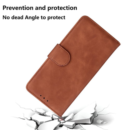 For Xiaomi Redmi Note 13 5G Skin Feel Pure Color Flip Leather Phone Case(Brown) - Note 13 Cases by PMC Jewellery | Online Shopping South Africa | PMC Jewellery | Buy Now Pay Later Mobicred