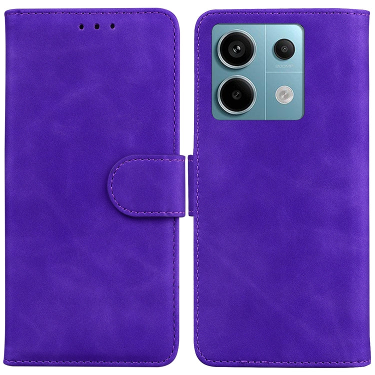 For Xiaomi Redmi Note 13 Pro 5G Skin Feel Pure Color Flip Leather Phone Case(Purple) - Note 13 Pro Cases by PMC Jewellery | Online Shopping South Africa | PMC Jewellery | Buy Now Pay Later Mobicred