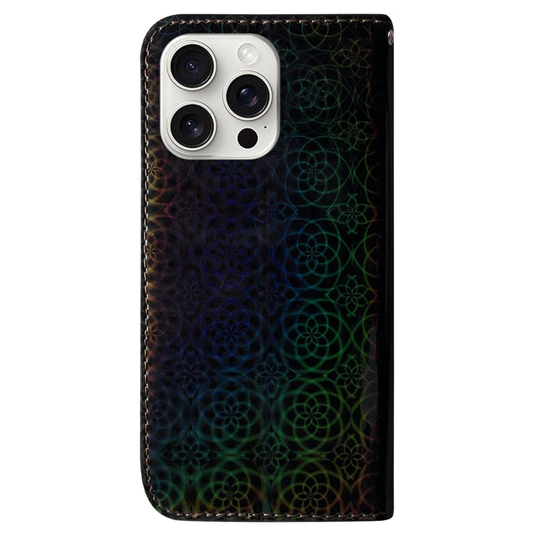 For iPhone 16 Pro Colorful Magnetic Buckle Leather Phone Case(Black) - iPhone 16 Pro Cases by PMC Jewellery | Online Shopping South Africa | PMC Jewellery | Buy Now Pay Later Mobicred