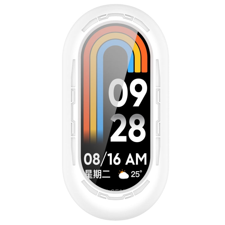 For Xiaomi Mi Band 8 Pure Color Silicone Watch Protective Case(White) - Watch Cases by PMC Jewellery | Online Shopping South Africa | PMC Jewellery