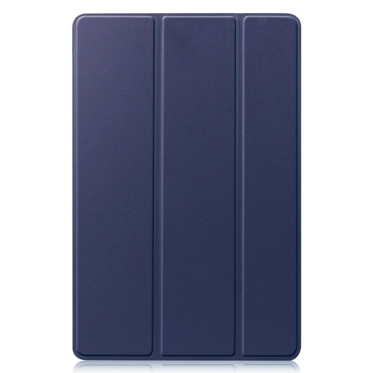 For Samsung Galaxy Tab S9 FE Custer Pure Color 3-Fold Holder Smart Leather Tablet Case(Dark Blue) - Galaxy Tab S9 FE by PMC Jewellery | Online Shopping South Africa | PMC Jewellery | Buy Now Pay Later Mobicred