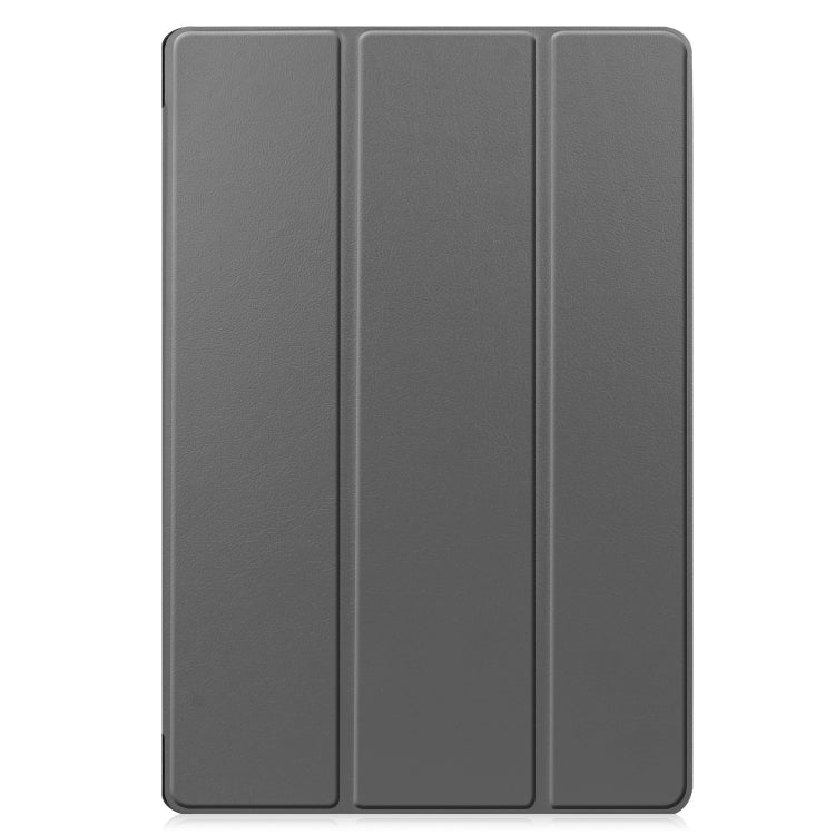 For Samsung Galaxy Tab S9 FE+ / S10+ Custer Pure Color 3-Fold Holder Smart Leather Tablet Case(Grey) - Galaxy Tab S9 FE+ by PMC Jewellery | Online Shopping South Africa | PMC Jewellery | Buy Now Pay Later Mobicred