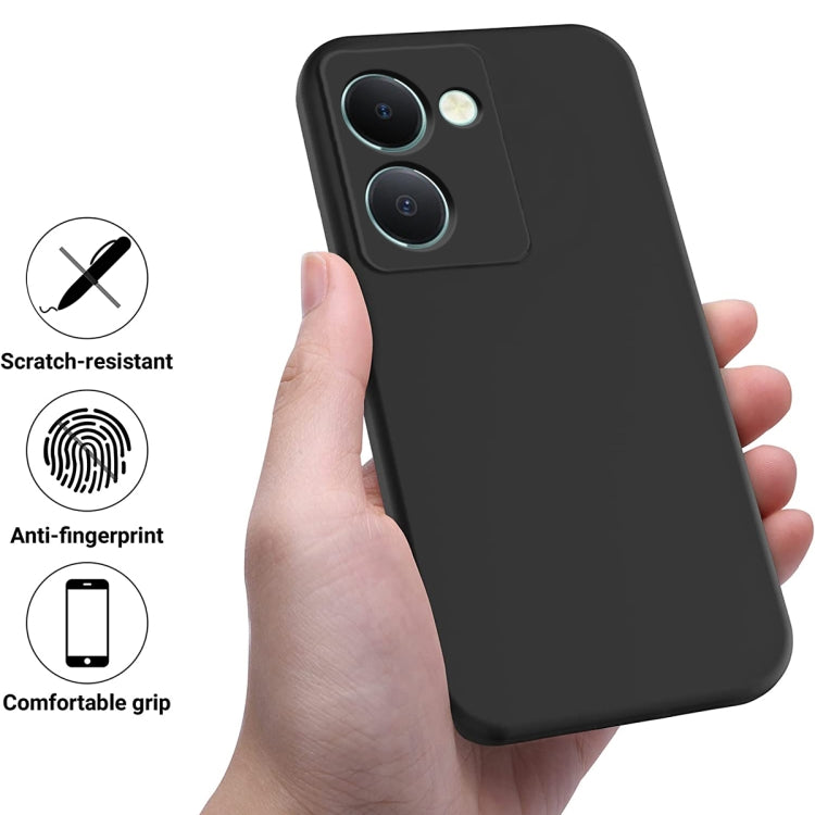 For vivo Y36 5G Pure Color Liquid Silicone Shockproof Phone Case(Black) - vivo Cases by PMC Jewellery | Online Shopping South Africa | PMC Jewellery | Buy Now Pay Later Mobicred