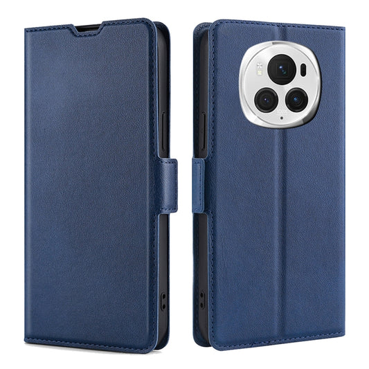 For Honor Magic6 Pro Ultra-thin Voltage Side Buckle Horizontal Flip Leather Phone Case(Blue) - Honor Cases by PMC Jewellery | Online Shopping South Africa | PMC Jewellery | Buy Now Pay Later Mobicred