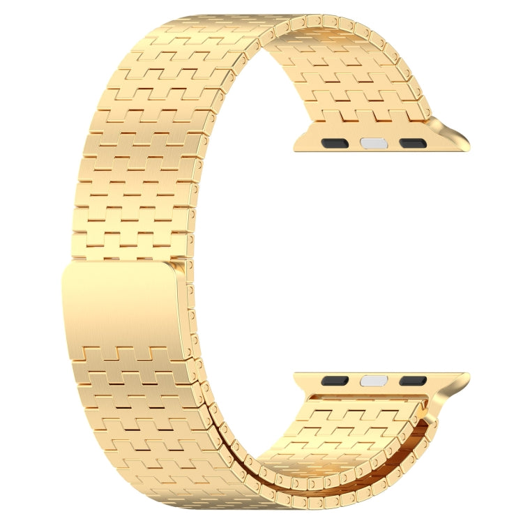 For Apple Watch Ultra 49mm Magnetic Buckle Stainless Steel Metal Watch Band(Gold) - Watch Bands by PMC Jewellery | Online Shopping South Africa | PMC Jewellery | Buy Now Pay Later Mobicred