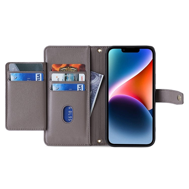 For Huawei Mate 60 Pro / Pro+ Lite Sheep Texture Cross-body Zipper Wallet Leather Phone Case(Grey) - Huawei Cases by PMC TechLife | Online Shopping South Africa | PMC TechLife | Buy Now Pay Later Mobicred