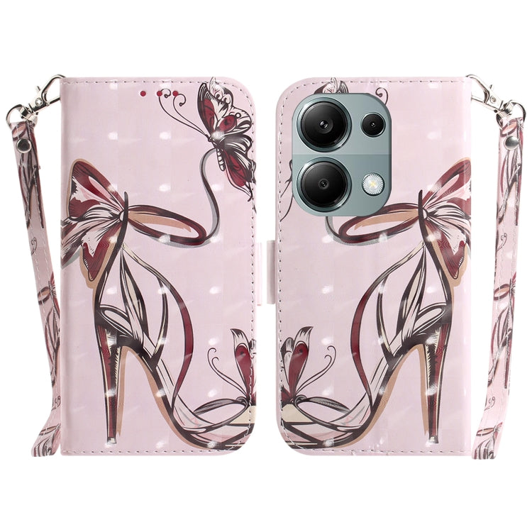 For Xiaomi Poco M6 Pro 4G 3D Colored Horizontal Flip Leather Phone Case(Butterfly High-heeled) - Xiaomi Cases by PMC TechLife | Online Shopping South Africa | PMC TechLife | Buy Now Pay Later Mobicred