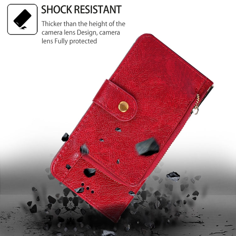 For Honor Magic6 Pro Zipper Bag Leather Phone Case(Red) - Honor Cases by PMC Jewellery | Online Shopping South Africa | PMC Jewellery | Buy Now Pay Later Mobicred