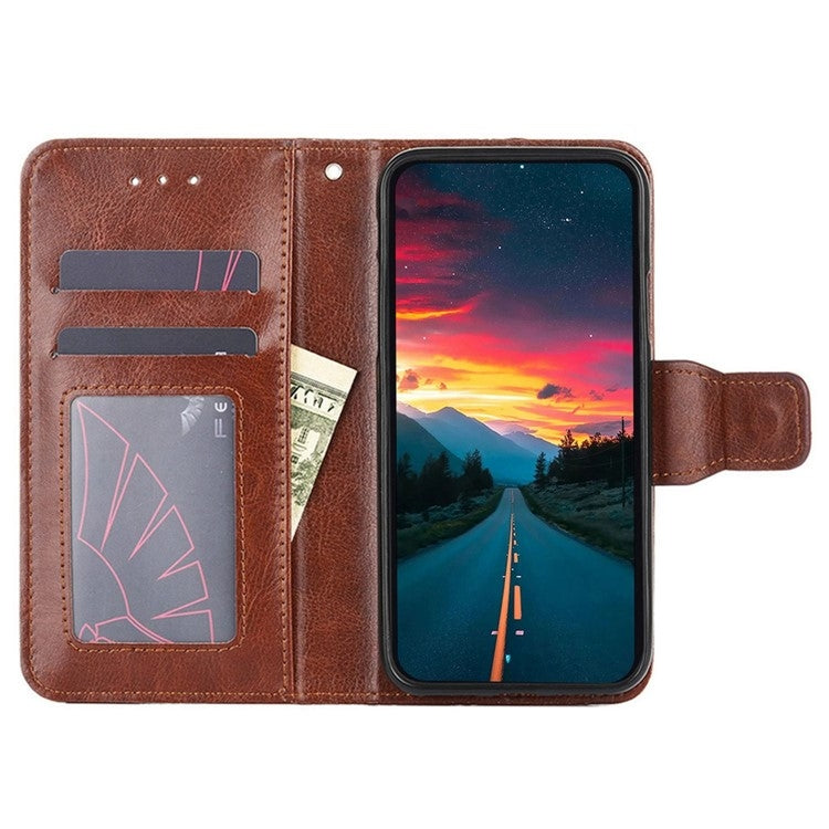 For Huawei Pura 70 5G Crystal Texture Leather Phone Case(Brown) - Huawei Cases by PMC Jewellery | Online Shopping South Africa | PMC Jewellery | Buy Now Pay Later Mobicred