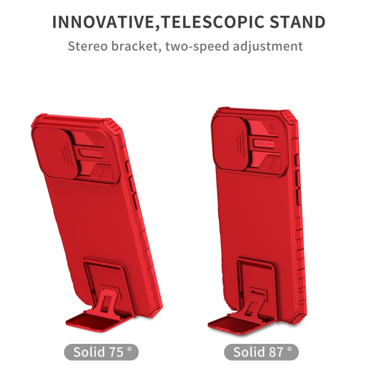 For iPhone 16 Stereoscopic Holder Sliding Camshield Phone Case(Red) - iPhone 16 Cases by PMC TechLife | Online Shopping South Africa | PMC TechLife | Buy Now Pay Later Mobicred
