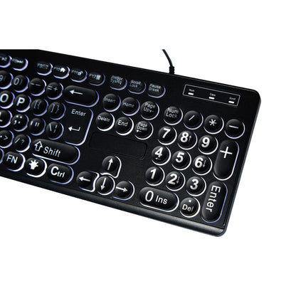 MC-K315 104 Keys Large Characters Blacklit Wired Keyboard(Black) - Wired Keyboard by PMC Jewellery | Online Shopping South Africa | PMC Jewellery | Buy Now Pay Later Mobicred