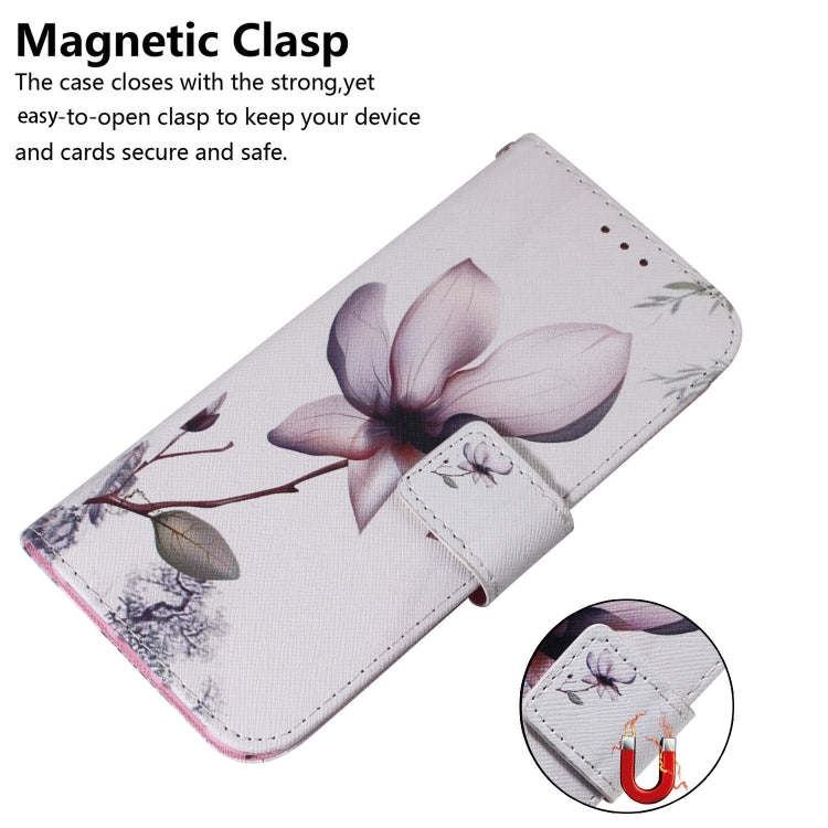 For iPhone 16 Pro Coloured Drawing Flip Leather Phone Case(Magnolia) - iPhone 16 Pro Cases by PMC Jewellery | Online Shopping South Africa | PMC Jewellery | Buy Now Pay Later Mobicred