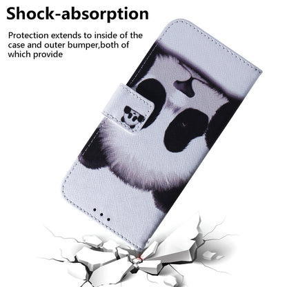 For iPhone 16 Plus Coloured Drawing Flip Leather Phone Case(Panda) - iPhone 16 Plus Cases by PMC Jewellery | Online Shopping South Africa | PMC Jewellery | Buy Now Pay Later Mobicred