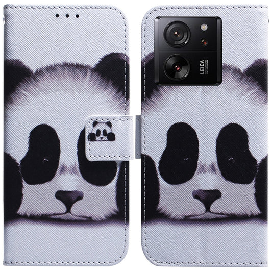 For Xiaomi 13T / 13T Pro / Redmi K60 Ultra Coloured Drawing Flip Leather Phone Case(Panda) - Redmi K60 Ultra Cases by PMC Jewellery | Online Shopping South Africa | PMC Jewellery | Buy Now Pay Later Mobicred