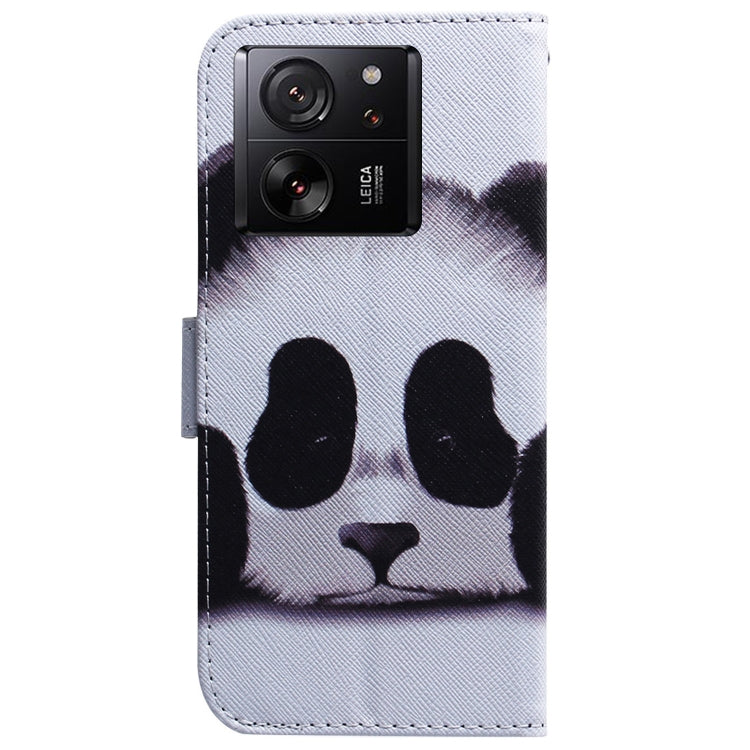 For Xiaomi 13T / 13T Pro / Redmi K60 Ultra Coloured Drawing Flip Leather Phone Case(Panda) - Redmi K60 Ultra Cases by PMC Jewellery | Online Shopping South Africa | PMC Jewellery | Buy Now Pay Later Mobicred