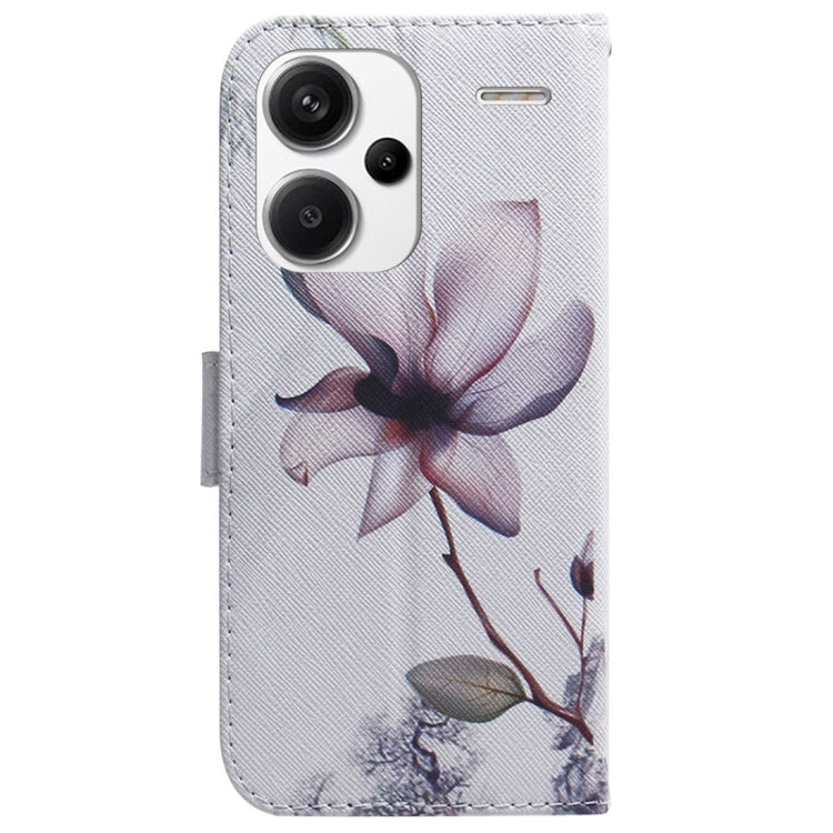 For Xiaomi Redmi Note 13 Pro+ 5G Coloured Drawing Flip Leather Phone Case(Magnolia) - Note 13 Pro+ Cases by PMC TechLife | Online Shopping South Africa | PMC TechLife | Buy Now Pay Later Mobicred