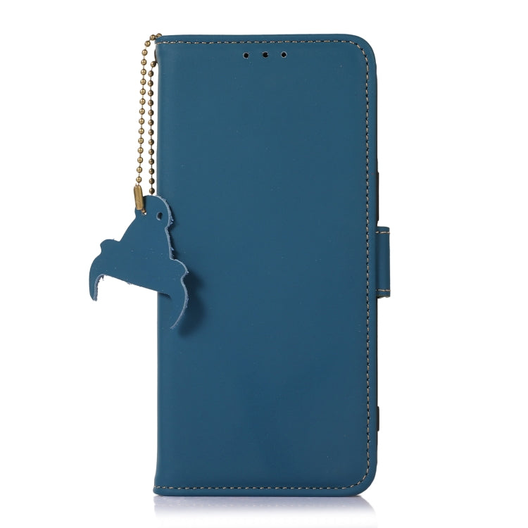 For Asus Zenfone 10 / Zenfone 9 Genuine Leather Magnetic RFID Leather Phone Case(Blue) - ASUS Cases by PMC TechLife | Online Shopping South Africa | PMC TechLife | Buy Now Pay Later Mobicred