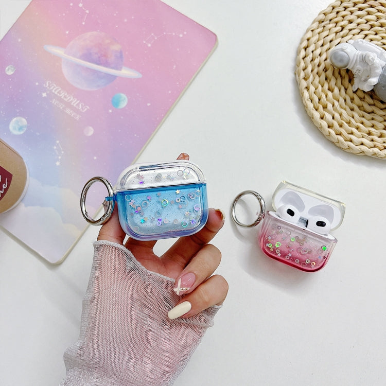 For AirPods Pro 2 Transparent Glitter Bluetooth Earphone Protective Case(Dark Blue) - For AirPods Pro 2 by PMC Jewellery | Online Shopping South Africa | PMC Jewellery | Buy Now Pay Later Mobicred