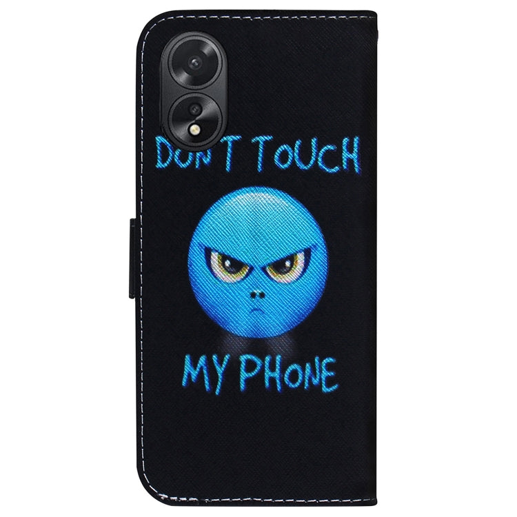 For OPPO A38 4G / A18 Coloured Drawing Flip Leather Phone Case(Anger) - A38 Cases by PMC TechLife | Online Shopping South Africa | PMC TechLife