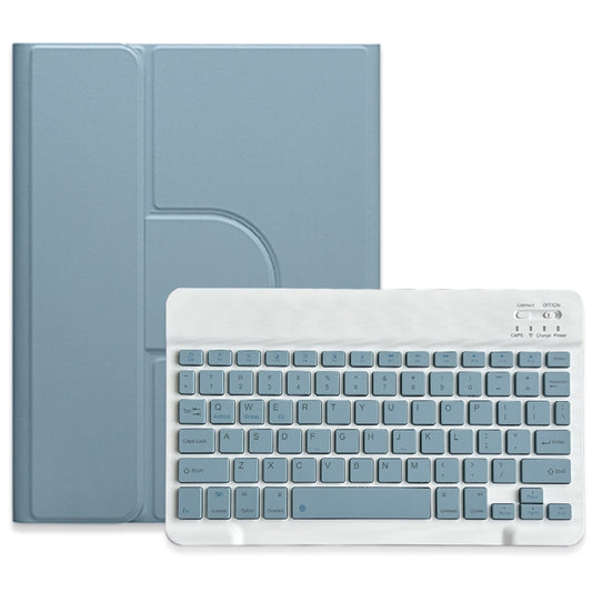 For iPad 10th Gen 10.9 2022 Square Button 360 Degree Rotatable Bluetooth Keyboard Leather Case(Mist Blue) - Universal by PMC Jewellery | Online Shopping South Africa | PMC Jewellery