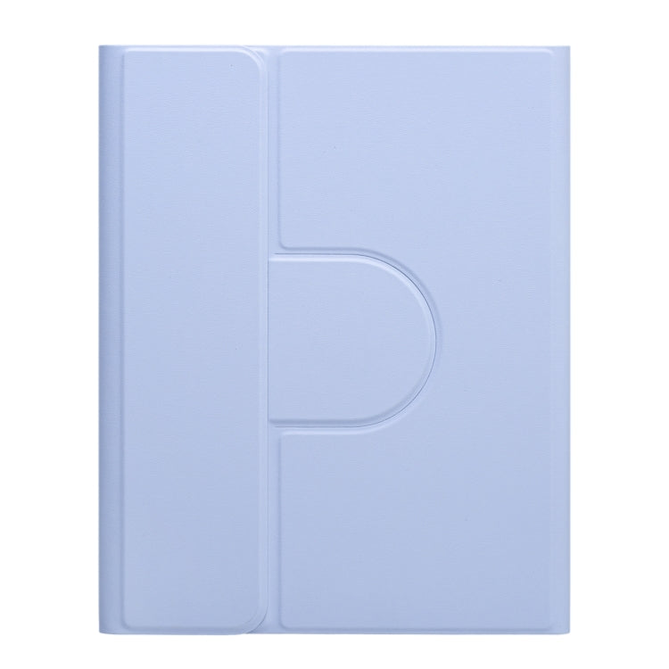 For iPad 10.2 2021 / Air 2019 Round Button 360 Degree Rotatable Bluetooth Keyboard Leather Case(Light Purple) - Universal by PMC TechLife | Online Shopping South Africa | PMC TechLife