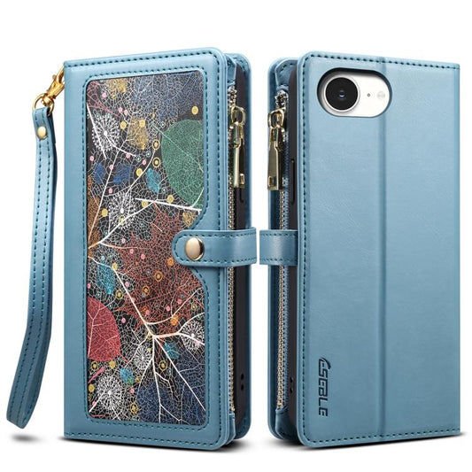 For iPhone 16e ESEBLE Star Series Lanyard Zipper Wallet RFID Leather Case(Blue) - iPhone 16e Cases by ESEBLE | Online Shopping South Africa | PMC Jewellery | Buy Now Pay Later Mobicred