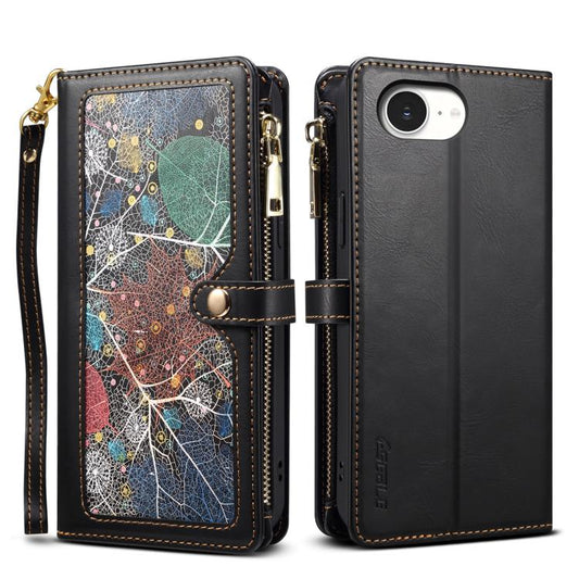 For iPhone 16e ESEBLE Star Series Lanyard Zipper Wallet RFID Leather Case(Black) - iPhone 16e Cases by ESEBLE | Online Shopping South Africa | PMC Jewellery | Buy Now Pay Later Mobicred