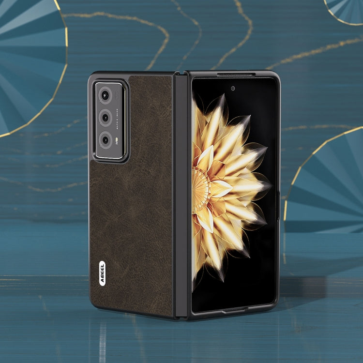 For Honor Magic V2 ABEEL Dream Litchi Texture PU Phone Case(Khaki) - Honor Cases by PMC TechLife | Online Shopping South Africa | PMC TechLife | Buy Now Pay Later Mobicred