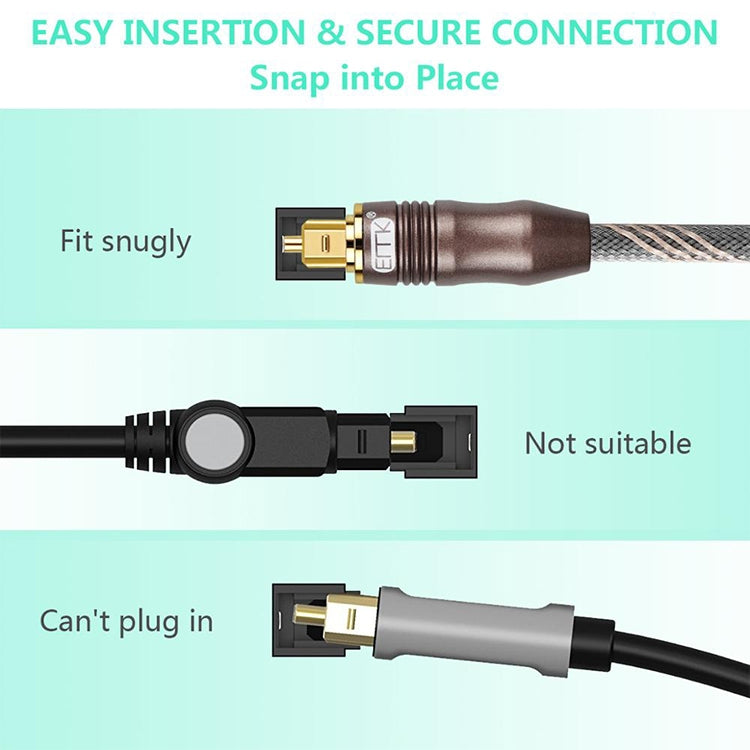 10m EMK OD6.0mm Toslink Square Port to Square Port TV Digital Audio Optical Fiber Connecting Cable - Audio Optical Cables by EMK | Online Shopping South Africa | PMC Jewellery | Buy Now Pay Later Mobicred