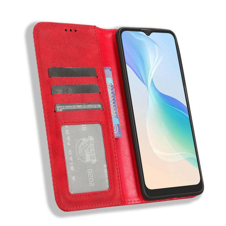 For Blackview Oscal C30 / C30 Pro Magnetic Buckle Retro Texture Leather Phone Case(Red) - More Brand by PMC Jewellery | Online Shopping South Africa | PMC Jewellery