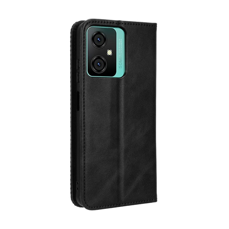 For Blackview Oscal C70 Magnetic Buckle Retro Texture Leather Phone Case(Black) - More Brand by PMC TechLife | Online Shopping South Africa | PMC TechLife