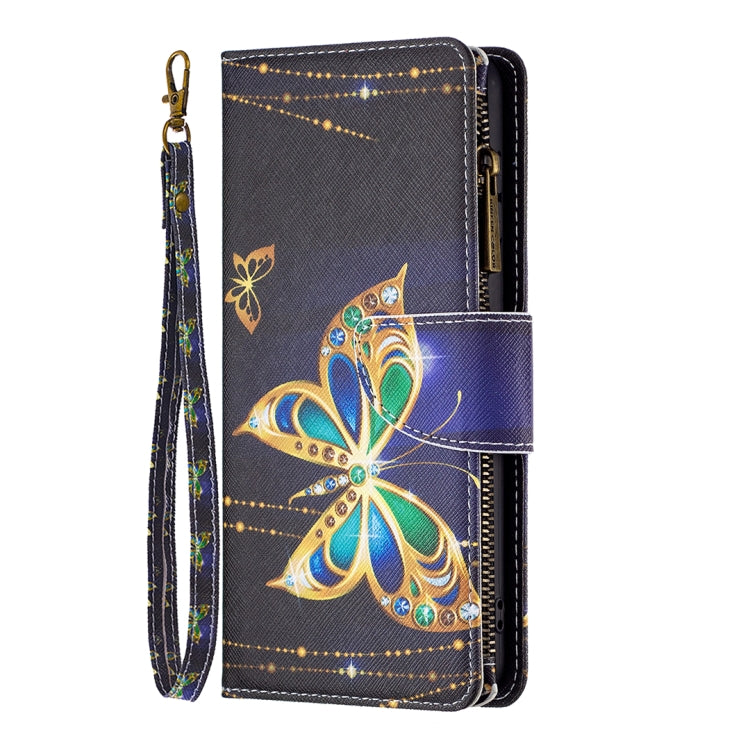 For Samsung Galaxy A55 Colored Drawing Pattern Zipper Leather Phone Case(Big Butterfly) - Galaxy Phone Cases by PMC TechLife | Online Shopping South Africa | PMC TechLife