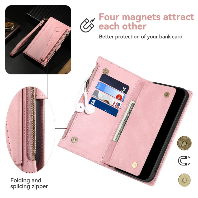 For iPhone 16 ESEBLE Retro Frosted RFID Flip Leather Phone Case(Rose Gold) - iPhone 16 Cases by ESEBLE | Online Shopping South Africa | PMC Jewellery | Buy Now Pay Later Mobicred