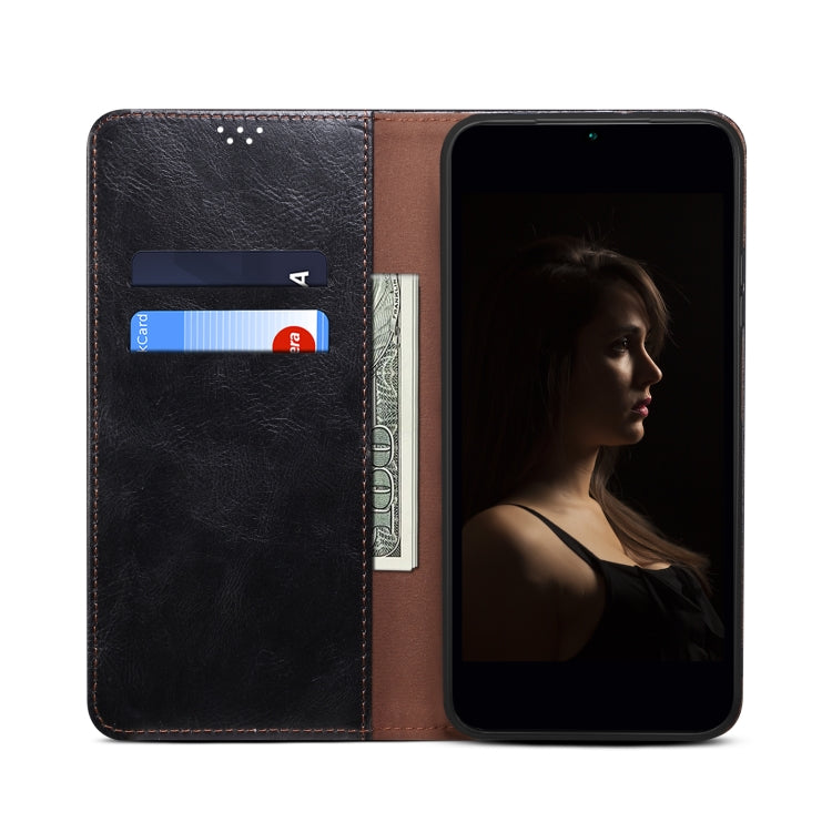 For iPhone 16 Pro Max Oil Wax Crazy Horse Texture Leather Phone Case(Black) - iPhone 16 Pro Max Cases by PMC TechLife | Online Shopping South Africa | PMC TechLife | Buy Now Pay Later Mobicred