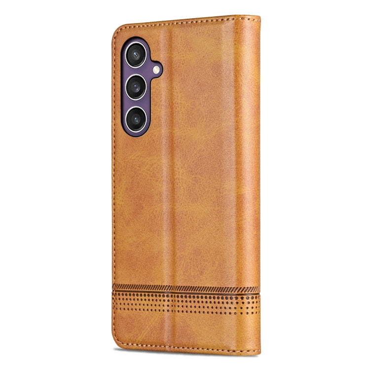 For Samsung Galaxy S24 5G AZNS Magnetic Calf Texture Flip Leather Phone Case(Light Brown) - Galaxy S24 5G Cases by AZNS | Online Shopping South Africa | PMC Jewellery | Buy Now Pay Later Mobicred