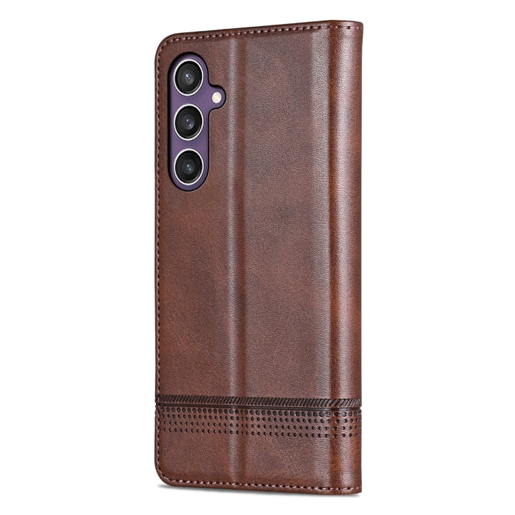 For Samsung Galaxy S24+ 5G AZNS Magnetic Calf Texture Flip Leather Phone Case(Dark Brown) - Galaxy S24+ 5G Cases by AZNS | Online Shopping South Africa | PMC Jewellery | Buy Now Pay Later Mobicred