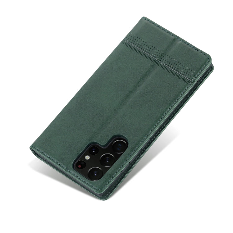 For Samsung Galaxy S24 Ultra 5G AZNS Magnetic Calf Texture Flip Leather Phone Case(Dark Green) - Galaxy S24 Ultra 5G Cases by AZNS | Online Shopping South Africa | PMC Jewellery | Buy Now Pay Later Mobicred