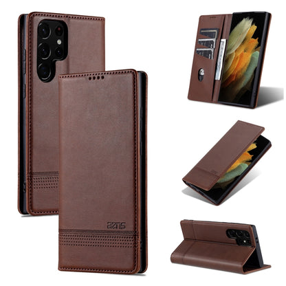 For Samsung Galaxy S24 Ultra 5G AZNS Magnetic Calf Texture Flip Leather Phone Case(Dark Brown) - Galaxy S24 Ultra 5G Cases by AZNS | Online Shopping South Africa | PMC Jewellery | Buy Now Pay Later Mobicred