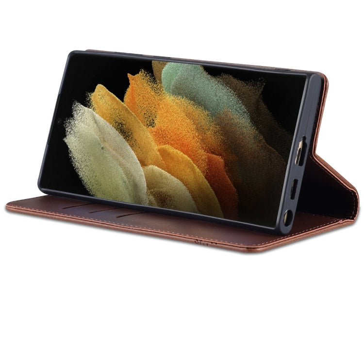 For Samsung Galaxy S24 Ultra 5G AZNS Magnetic Calf Texture Flip Leather Phone Case(Dark Brown) - Galaxy S24 Ultra 5G Cases by AZNS | Online Shopping South Africa | PMC Jewellery | Buy Now Pay Later Mobicred